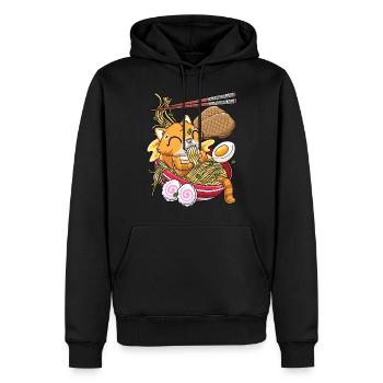 Kawaii Orange Katze Ramen Nudeln Anime-liebhaber - Männer Premium Bio Hoodie - Schwarz - Vorne - Nico (187cm)