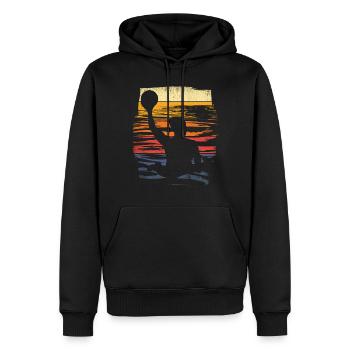 Retro Wasserball Vintage Wassersport - Männer Premium Bio Hoodie - Schwarz - Vorne - Nico (187cm)