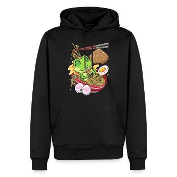 Kawaii Frosch Ramen Nudeln Japanisches Essen - Männer Premium Bio Hoodie - Schwarz - Vorne - Nico (187cm)