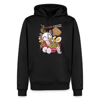 Kawaii Axolotl Fisch Ramen Nudeln Japanisches - Männer Premium Bio Hoodie - Schwarz - Vorne - Nico (187cm)