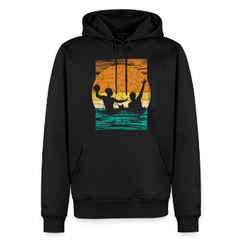 Retro Wasserball Vintage Wassersport - Männer Premium Bio Hoodie - Schwarz - Vorne - Nico (187cm)