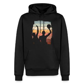Retro Wasserball Vintage Wassersport - Männer Premium Bio Hoodie - Schwarz - Vorne - Nico (187cm)