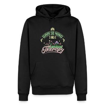 Gardening is my therapy - Männer Premium Bio Hoodie - Schwarz - Vorne - Nico (187cm)