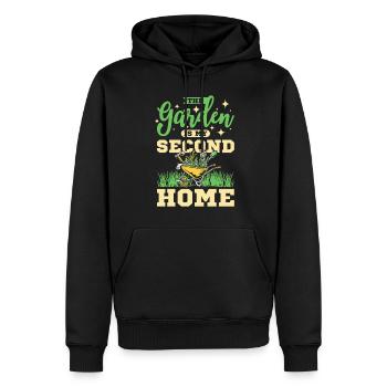The garden is my second home - Männer Premium Bio Hoodie - Schwarz - Vorne - Nico (187cm)