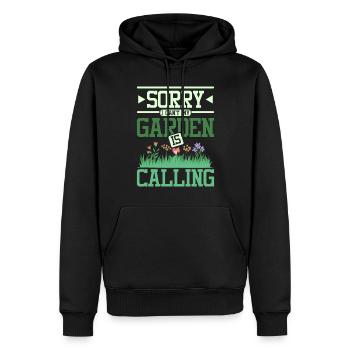 Sorry I can't my garden is calling - Männer Premium Bio Hoodie - Schwarz - Vorne - Nico (187cm)