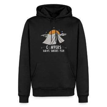 Les campeurs ont plus de plaisir camp en plein air Camping - Sweat à capuche Premium bio Homme - noir - Devant - Nico (187cm)