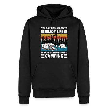 Camper Dont Know How Enjoy Life Never Been Camping - Men’s Premium Organic Hoodie - black - Front - Nico (187cm)