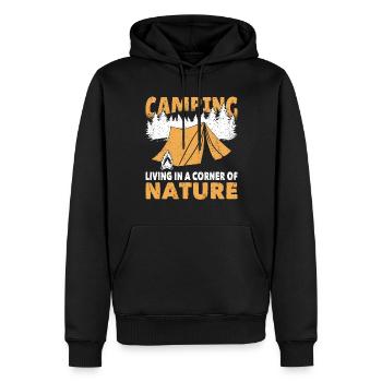 Camping Outdoor Corner Of Nature Camping-car extérieur - Sweat à capuche Premium bio Homme - noir - Devant - Nico (187cm)