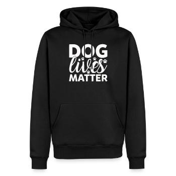 La vie des chiens compte - Sweat à capuche Premium bio Homme - noir - Devant - Nico (187cm)
