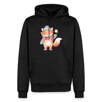 Ugly Christmas Niedlicher Fuchs Sprüche - Männer Premium Bio Hoodie - Schwarz - Vorne - Nico (187cm)