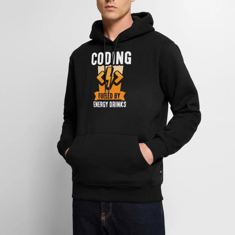 Programming with Energydrinks Coding Code Coder Men’s Premium Organic Hoodie