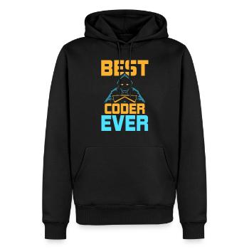 Meilleur programmeur de code de code de tous les temps - Sweat à capuche Premium bio Homme - noir - Devant - Nico (187cm)