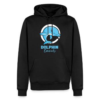 Amoureux des dauphins Dauphins Dauphins Dauphins - Sweat à capuche Premium bio Homme - noir - Devant - Nico (187cm)