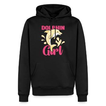 Dolphin Girls Dauphins Dauphins Dolphins Amoureux des dauphins - Sweat à capuche Premium bio Homme - noir - Devant - Nico (187cm)