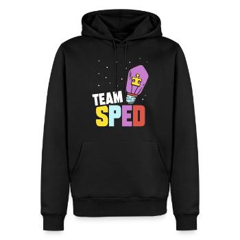 Équipe Enseignant en éducation spécialisée Profession de l’éducation spécialisée - Sweat à capuche Premium bio Homme - noir - Devant - Nico (187cm)