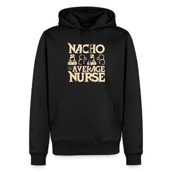 Nacho Infirmière moyenne - Sweat à capuche Premium bio Homme - noir - Devant - Nico (187cm)