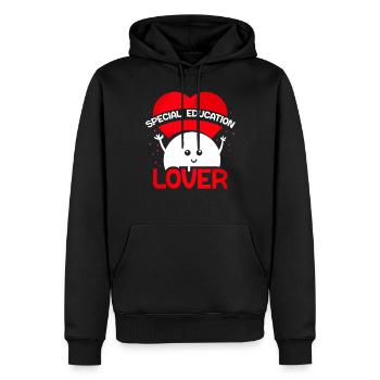 Amoureux de l’enfance en difficulté Enseignant en éducation de l’enfance en difficulté - Sweat à capuche Premium bio Homme - noir - Devant - Nico (187cm)