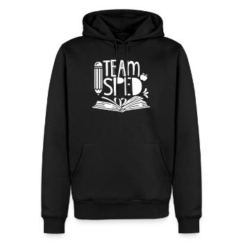 Équipe Éducation de l’enfance en difficulté Éducation de l’enfance en difficulté Enseignante - Sweat à capuche Premium bio Homme - noir - Devant - Nico (187cm)