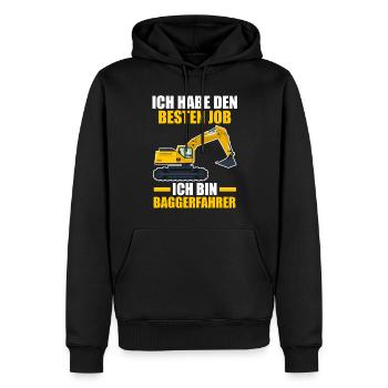Baggerfahrer Maschinenführer Tiefbauer Bagger - Männer Premium Bio Hoodie - Schwarz - Vorne - Nico (187cm)
