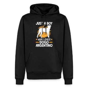 Seulement un garçon qui aime Dogo Argentino - Sweat à capuche Premium bio Homme - noir - Devant - Nico (187cm)