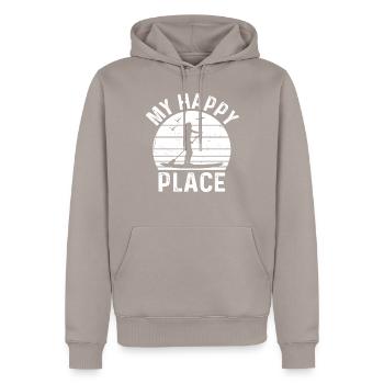 Stand Up Paddle Board Sports nautiques SUP Fille My Hap - Sweat à capuche Premium bio Homme - taupe - Devant - Nico (187cm)
