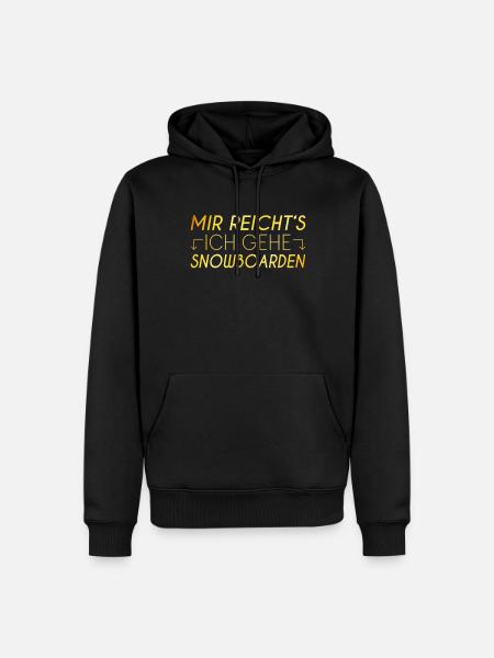 Snowboarden Spruch - Männer Premium Bio Hoodie - Schwarz