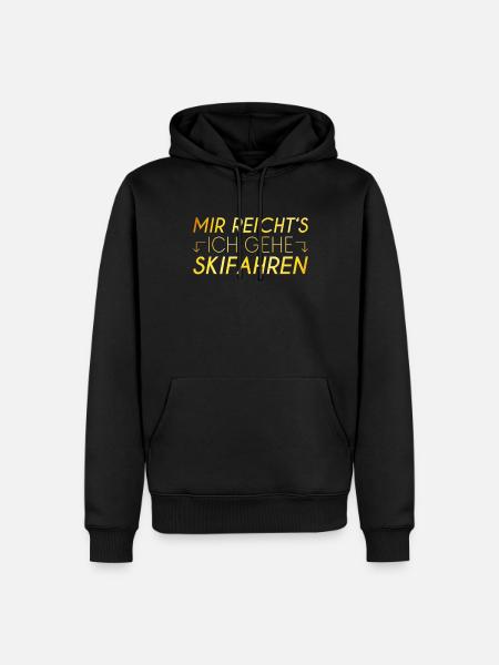 Ski Spruch - Männer Premium Bio Hoodie - Schwarz