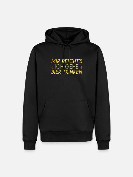 Bier Spruch - Männer Premium Bio Hoodie - Schwarz