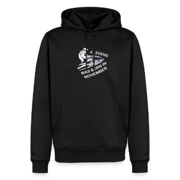 Geburtsmonat Jet Ski Legende November Sprüche - Männer Premium Bio Hoodie - Schwarz - Vorne - Nico (187cm)