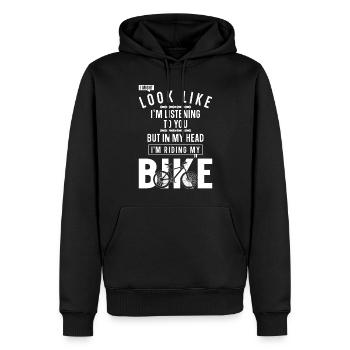 Enduro VTT VTT Équitation - Sweat à capuche Premium bio Homme - noir - Devant - Nico (187cm)