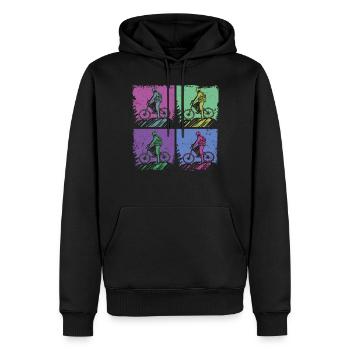 Enduro VTT VTT Équitation - Sweat à capuche Premium bio Homme - noir - Devant - Nico (187cm)