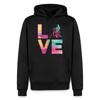 Drôle de vélo de route à vélo - Sweat à capuche Premium bio Homme - noir - Devant - Nico (187cm)