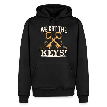 Wir Haben Die Schlüssel Hauseigentümer Hausherr - Männer Premium Bio Hoodie - Schwarz - Vorne - Nico (187cm)