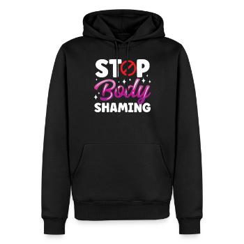Schluss Mit Body Shaming Ärgern Bodyshaming - Männer Premium Bio Hoodie - Schwarz - Vorne - Nico (187cm)