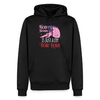 La honte corporelle n’est qu’un cri d’amour - Sweat à capuche Premium bio Homme - noir - Devant - Nico (187cm)