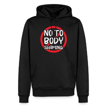 Non à body shaming Bodyshaming Stop Ennuyeux - Sweat à capuche Premium bio Homme - noir - Devant - Nico (187cm)
