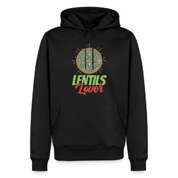 Amoureux des lentilles Amateurs de lentilles Nourriture Lentilles - Sweat à capuche Premium bio Homme - noir - Devant - Nico (187cm)