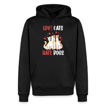 Dear Cats Hate Dogs Cat Pet Lover - Men’s Premium Organic Hoodie - black - Front - Nico (187cm)