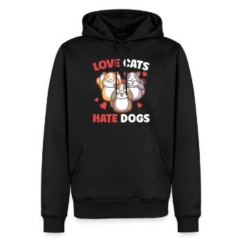 Dear Cats Hate Dogs Cat Pet Lover - Men’s Premium Organic Hoodie - black - Front - Nico (187cm)