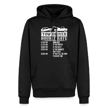 Tow Driver Trucker Hourly Rate Tow Truck Driver - Männer Premium Bio Hoodie - Schwarz - Vorne - Nico (187cm)