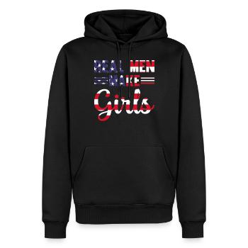 Les vrais hommes font des filles papa paternité fille papa - Sweat à capuche Premium bio Homme - noir - Devant - Nico (187cm)