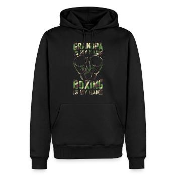 Boxe Grand-père est mon nom La boxe est mon jeu - Boxi - Sweat à capuche Premium bio Homme - noir - Devant - Nico (187cm)