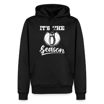 It's the season american football - Männer Premium Bio Hoodie - Schwarz - Vorne - Nico (187cm)