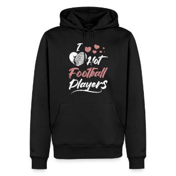 I Hot football players - Männer Premium Bio Hoodie - Schwarz - Vorne - Nico (187cm)
