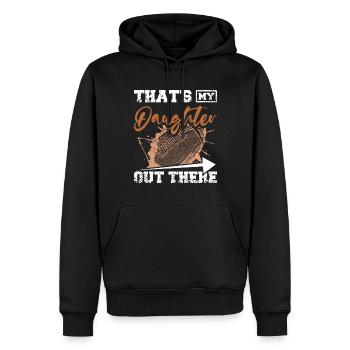 That's my daughter out there football - Männer Premium Bio Hoodie - Schwarz - Vorne - Nico (187cm)