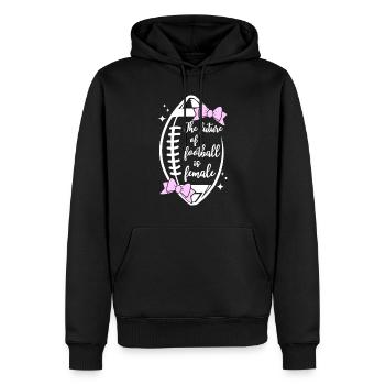 The future of football is female - Männer Premium Bio Hoodie - Schwarz - Vorne - Nico (187cm)