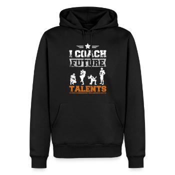 I coach future talents american football - Männer Premium Bio Hoodie - Schwarz - Vorne - Nico (187cm)