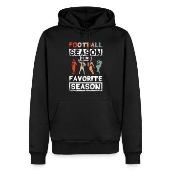 Football season is my favorite season - Männer Premium Bio Hoodie - Schwarz - Vorne - Nico (187cm)