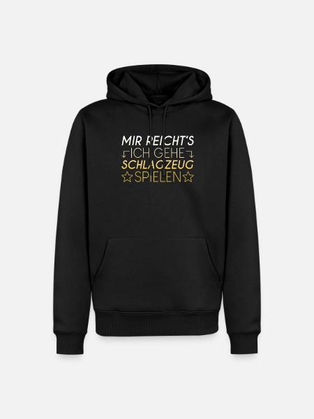 Schlagzeug Spruch - Männer Premium Bio Hoodie - Schwarz