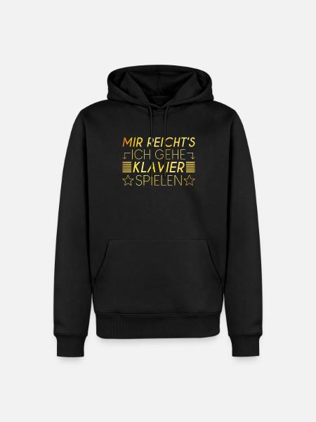 Klavier Spruch - Männer Premium Bio Hoodie - Schwarz